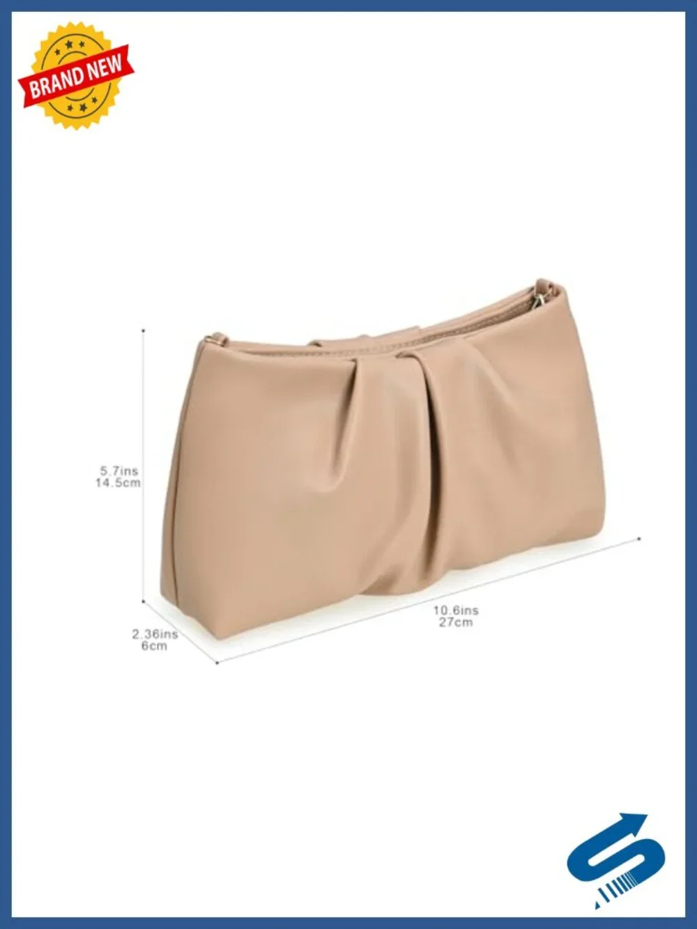 Pleated Clutch Purse for Women Evening Bag Dressy Faux Leather Handbag